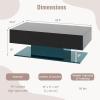 Giantex Modern LED Coffee Table – 2-Tier Center Table w/ 2 Storage Drawers, Adjustable Brightness & Speed, 20-Color Light, 43.5”L Rectangular High-Gloss Finished Table for Living Room (Black)(Black)