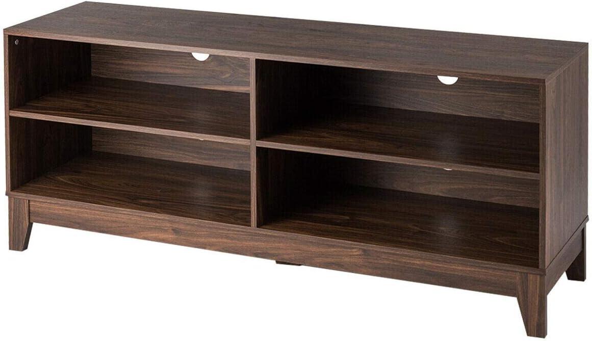 image:imageGiantex TV Stand Entertainment Center Media TV Console Table for TV up to 65 with 1 Large Drawer 2 Open Shelves Multipurpose Storage TV Cabinet for Living Room Bedroom TV Shelf Stand WalnutWalnut