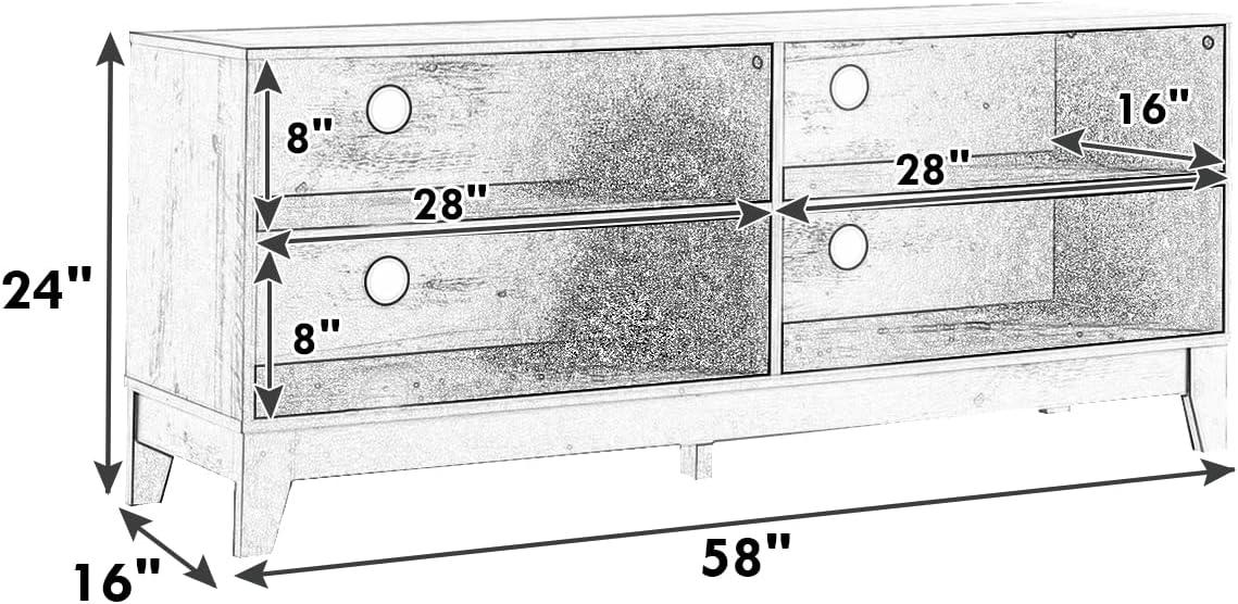 image:imageGiantex TV Stand Entertainment Center Media TV Console Table for TV up to 65 with 1 Large Drawer 2 Open Shelves Multipurpose Storage TV Cabinet for Living Room Bedroom TV Shelf Stand WalnutWalnut
