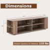 Gianetx Modern TV Stand for TVs up to 65 Inch, Wooden Entertainment Center w/ 4 Storage Cubbies, Side Shelves w/ 5 Raised Feet, Media TV Console Table for Living Room, Natural(Oak)