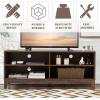 Giantex TV Stand Entertainment Center, Media TV Console Table for TV up to 65” with 1 Large Drawer, 2 Open Shelves, Multipurpose Storage TV Cabinet for Living Room, Bedroom, TV Shelf Stand, Walnut(Walnut)