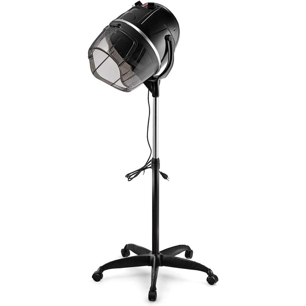 image:imageGiantex Hooded Hair Dyer Stand Up Hair Dryer with Adjustable Height Timer amp Temperature Bonnet Hair Dryer with Wheels Salon Hair Dryer with Hood for Home Spa Beauty Station