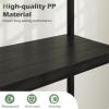 Giantex 4-Tier Heavy-Duty Plastic Storage Shelves, Freestanding Garage Shelving Unit, Multi-Use Organizer Rack for Pantry, Kitchen, Laundry, No-Tool Assembly, Black (1,24″ x 12.5″ x 53″)(1)
