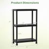 Giantex 4-Tier Heavy-Duty Plastic Storage Shelves, Freestanding Garage Shelving Unit, Multi-Use Organizer Rack for Pantry, Kitchen, Laundry, No-Tool Assembly, Black (1,24″ x 12.5″ x 53″)(1)