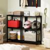 Giantex 4-Tier Heavy-Duty Plastic Storage Shelves, Freestanding Garage Shelving Unit, Multi-Use Organizer Rack for Pantry, Kitchen, Laundry, No-Tool Assembly, Black (1,24″ x 12.5″ x 53″)(2)