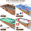 Giantex 4-in-1 Combination Game Table, with Soccer, Hockey, Billiards, Table Tennis, Perfect for Game Room, Family Night, Wood Foosball Game Table Top