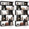 Giantex 5-Tier Bookshelf, 10-Cube Geometric Book Case with 5 Closed-Back Cubbies, Anti-toppling Kits, Open Display Storage Shelf for Living Room, Home Office, Bedroom, Rustic Brown(Black)