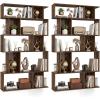 Giantex 5-Tier Bookshelf, 10-Cube Geometric Book Case with 5 Closed-Back Cubbies, Anti-toppling Kits, Open Display Storage Shelf for Living Room, Home Office, Bedroom, Rustic Brown(Rustic Brown)
