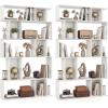 Giantex 5-Tier Bookshelf, 10-Cube Geometric Book Case with 5 Closed-Back Cubbies, Anti-toppling Kits, Open Display Storage Shelf for Living Room, Home Office, Bedroom, Rustic Brown(White)