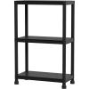 Giantex 4-Tier Heavy-Duty Plastic Storage Shelves, Freestanding Garage Shelving Unit, Multi-Use Organizer Rack for Pantry, Kitchen, Laundry, No-Tool Assembly, Black (1,24″ x 12.5″ x 53″)(1)