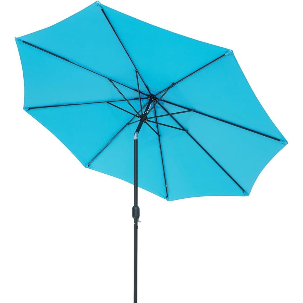 image:imageGiantex 10ft Outdoor Patio Umbrella Market Table Umbrella with Tilt Adjustment and Crank 180G Polyester Garden Canopy for Deck Backyard Pool Indoor Outdoor BlueBlue