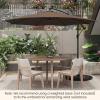 Giantex 10 ft Offset Patio Umbrella with 112 Solar Meteor Shower Lights, Outdoor Cantilever Umbrellas with 8 Ribs, Easy Tilt Adjustment, Hanging Market Umbrella for Backyard Garden Lawn Poolside(Coffee)