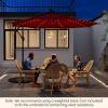 Giantex 10 ft Offset Patio Umbrella with 112 Solar Meteor Shower Lights, Outdoor Cantilever Umbrellas with 8 Ribs, Easy Tilt Adjustment, Hanging Market Umbrella for Backyard Garden Lawn Poolside(Burgundy)
