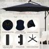 Giantex 10 ft Offset Patio Umbrella with 112 Solar Meteor Shower Lights, Outdoor Cantilever Umbrellas with 8 Ribs, Easy Tilt Adjustment, Hanging Market Umbrella for Backyard Garden Lawn Poolside(Navy)