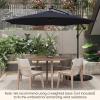 Giantex 10 ft Offset Patio Umbrella with 112 Solar Meteor Shower Lights, Outdoor Cantilever Umbrellas with 8 Ribs, Easy Tilt Adjustment, Hanging Market Umbrella for Backyard Garden Lawn Poolside(Navy)