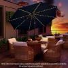 Giantex 10 ft Patio Umbrella with 112 Solar Meteor Shower Lights, Outdoor Table Market Umbrellas with 8 Ribs, Tilt Adjustment, Crank Handle, for Backyard Garden Lawn Poolside(Navy)