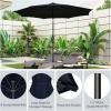 Giantex 10 ft Patio Umbrella with 112 Solar Meteor Shower Lights, Outdoor Table Market Umbrellas with 8 Ribs, Tilt Adjustment, Crank Handle, for Backyard Garden Lawn Poolside(Navy)