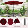 Giantex 10 ft Patio Umbrella with 112 Solar Meteor Shower Lights, Outdoor Table Market Umbrellas with 8 Ribs, Tilt Adjustment, Crank Handle, for Backyard Garden Lawn Poolside(Burgundy)