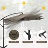 Giantex 10FT Patio Offset Umbrella, 8 Ribs Cantilever Umbrella Outdoor w/Crank, Cross Base, Tilt Adjustment, Large Hanging Market Umbrella for Poolside, Yard, Lawn, Garden(Tan)
