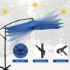 Giantex 10FT Patio Offset Umbrella, 8 Ribs Cantilever Umbrella Outdoor w/Crank, Cross Base, Tilt Adjustment, Large Hanging Market Umbrella for Poolside, Yard, Lawn, Garden(Navy)