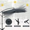Giantex 10FT Patio Offset Umbrella, 8 Ribs Cantilever Umbrella Outdoor w/Crank, Cross Base, Tilt Adjustment, Large Hanging Market Umbrella for Poolside, Yard, Lawn, Garden(Gray)