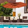 Giantex 10FT Patio Offset Umbrella, 8 Ribs Cantilever Umbrella Outdoor w/Crank, Cross Base, Tilt Adjustment, Large Hanging Market Umbrella for Poolside, Yard, Lawn, Garden(Orange)