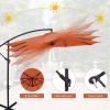 Giantex 10FT Patio Offset Umbrella, 8 Ribs Cantilever Umbrella Outdoor w/Crank, Cross Base, Tilt Adjustment, Large Hanging Market Umbrella for Poolside, Yard, Lawn, Garden(Orange)