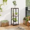 Giantex 3 Tier Tall Plant Stand Indoor, 36 Inch Corner Plant Holder with Drawer & Metal Frame, Modern Plant Shelf for Multiple Flower Pots, Square Plant Tables for Balcony, Living room, 1 Pack(Grey-Open Shelf)