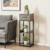 Giantex 3 Tier Tall Plant Stand Indoor, 36 Inch Corner Plant Holder with Drawer & Metal Frame, Modern Plant Shelf for Multiple Flower Pots, Square Plant Tables for Balcony, Living room, 1 Pack(Grey-Top Drawer)