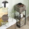 Giantex 3 Tier Tall Plant Stand Indoor, 36 Inch Corner Plant Holder with Drawer & Metal Frame, Modern Plant Shelf for Multiple Flower Pots, Square Plant Tables for Balcony, Living room, 1 Pack(Grey-Top Drawer)