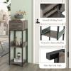 Giantex 3 Tier Tall Plant Stand Indoor, 36 Inch Corner Plant Holder with Drawer & Metal Frame, Modern Plant Shelf for Multiple Flower Pots, Square Plant Tables for Balcony, Living room, 1 Pack(Grey-Top Drawer)