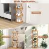 Giantex 4-Tier Foldable Plant Stand, Wooden Folding Display Rack with Sturdy X-shaped Structure, Corner Plant Shelf for Yard Garden Patio Balcony Bedroom, No Assembly Required