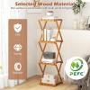 Giantex 4-Tier Foldable Plant Stand, Wooden Folding Display Rack with Sturdy X-shaped Structure, Corner Plant Shelf for Yard Garden Patio Balcony Bedroom, No Assembly Required