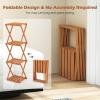 Giantex 4-Tier Foldable Plant Stand, Wooden Folding Display Rack with Sturdy X-shaped Structure, Corner Plant Shelf for Yard Garden Patio Balcony Bedroom, No Assembly Required