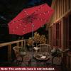 Giantex 9ft/10ft Outdoor Patio umbrella with Solar Lights, Table Market Umbrella with Crank and Push-button Tilt System, Solar LED Lighted Patio Umbrella for Backyard Deck Pool Beach(Burgundy)
