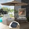 Giantex 9ft/10ft Outdoor Patio umbrella with Solar Lights, Table Market Umbrella with Crank and Push-button Tilt System, Solar LED Lighted Patio Umbrella for Backyard Deck Pool Beach(Tan)