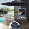 Giantex 9ft/10ft Outdoor Patio umbrella with Solar Lights, Table Market Umbrella with Crank and Push-button Tilt System, Solar LED Lighted Patio Umbrella for Backyard Deck Pool Beach(Navy)