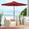 Giantex 9ft/10ft Outdoor Patio umbrella with Solar Lights, Table Market Umbrella with Crank and Push-button Tilt System, Solar LED Lighted Patio Umbrella for Backyard Deck Pool Beach(Burgundy)