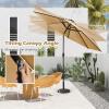 Giantex 9ft/10ft Outdoor Patio umbrella with Solar Lights, Table Market Umbrella with Crank and Push-button Tilt System, Solar LED Lighted Patio Umbrella for Backyard Deck Pool Beach(Beige)