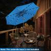 Giantex 9ft/10ft Outdoor Patio umbrella with Solar Lights, Table Market Umbrella with Crank and Push-button Tilt System, Solar LED Lighted Patio Umbrella for Backyard Deck Pool Beach(Blue)