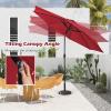 Giantex 9ft/10ft Outdoor Patio umbrella with Solar Lights, Table Market Umbrella with Crank and Push-button Tilt System, Solar LED Lighted Patio Umbrella for Backyard Deck Pool Beach(Burgundy)