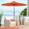 Giantex 9ft/10ft Outdoor Patio umbrella with Solar Lights, Table Market Umbrella with Crank and Push-button Tilt System, Solar LED Lighted Patio Umbrella for Backyard Deck Pool Beach(Orange)