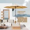 Giantex 9ft/10ft Outdoor Patio umbrella with Solar Lights, Table Market Umbrella with Crank and Push-button Tilt System, Solar LED Lighted Patio Umbrella for Backyard Deck Pool Beach(Beige)