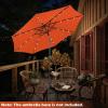 Giantex 9ft/10ft Outdoor Patio umbrella with Solar Lights, Table Market Umbrella with Crank and Push-button Tilt System, Solar LED Lighted Patio Umbrella for Backyard Deck Pool Beach(Orange)