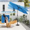 Giantex 9ft/10ft Outdoor Patio umbrella with Solar Lights, Table Market Umbrella with Crank and Push-button Tilt System, Solar LED Lighted Patio Umbrella for Backyard Deck Pool Beach(Blue)