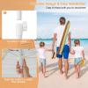 Giantex Beach Umbrella with Cup Holder Table and Sandbag, Portable Outdoor Sunshade Umbrella with Carry Bag, Tilt Design, Sand Anchor, Windproof Ventilated for Beach Patio Trip(Orange Strip)