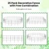 Giantex Decorative Garden Fence 25 Panels, 27ft (L) x 24in (H) Metal Wire Border Flower Bed Edging Fence, Rustproof Animal Barrier for Small Dogs Rabbits, Yard Landscape Decor
