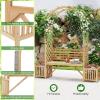 Giantex Outdoor Bench with Garden Arch & Planters, Wooden Pergola Archway, Outdoor Trellis for Climbing Plants, Patio Decorative Arbor Arch for Backyard Lawn (Arched,Natural,73″x22″x80″)(Natural)