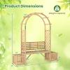 Giantex Outdoor Bench with Garden Arch & Planters, Wooden Pergola Archway, Outdoor Trellis for Climbing Plants, Patio Decorative Arbor Arch for Backyard Lawn (Arched,Natural,73″x22″x80″)(Natural)