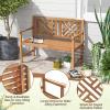 Giantex Outdoor Wooden Garden Bench – 2-Person Acacia Wood Loveseat with Armrests, Backrest, 800lbs Capacity, Patio Park Bench for Backyard, Front Porch Bench (Non-Foldable)(Non-Foldable)